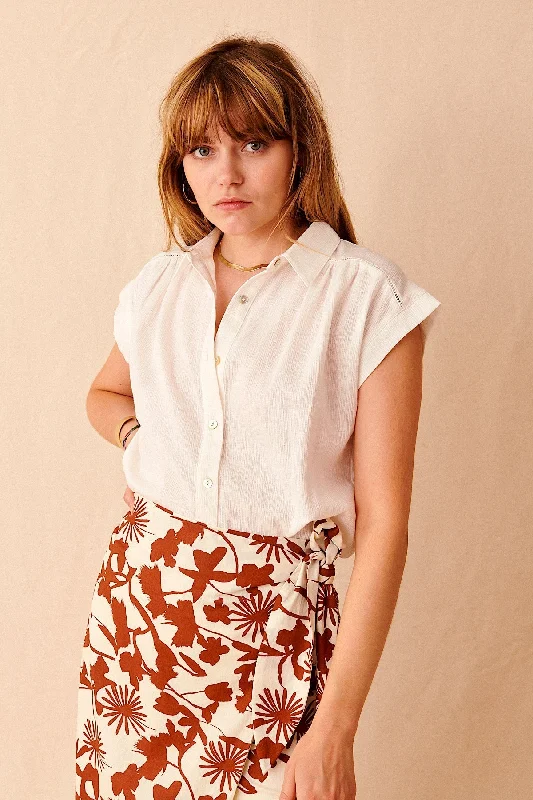 Blouse Levain Shirt Ecru High Neck Blouse