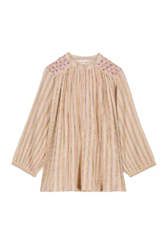 Blouse Jeannali Multico-Rainbow-Line Soft Pastel Blouse