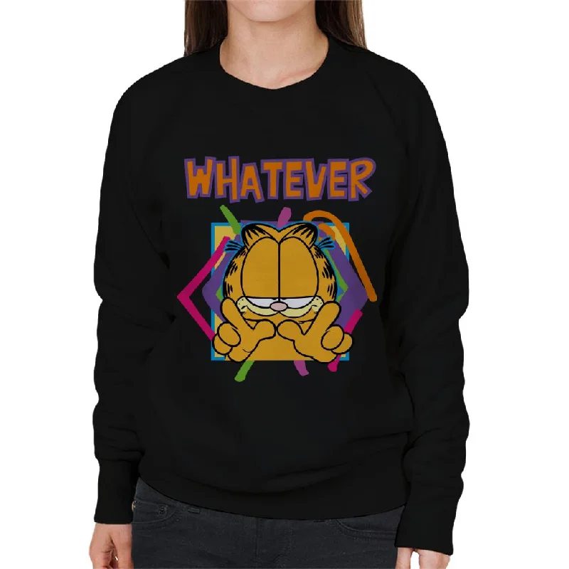 Garfield W Whatever Women's Sweatshirt Hoodie with Distressed Vintage Worn