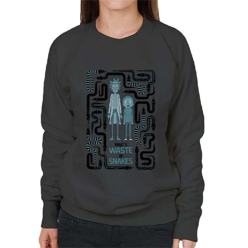 Rick and Morty A Waste Of Snakes Women's Sweatshirt Hoodie with Double Zipper Versatile Adjustable