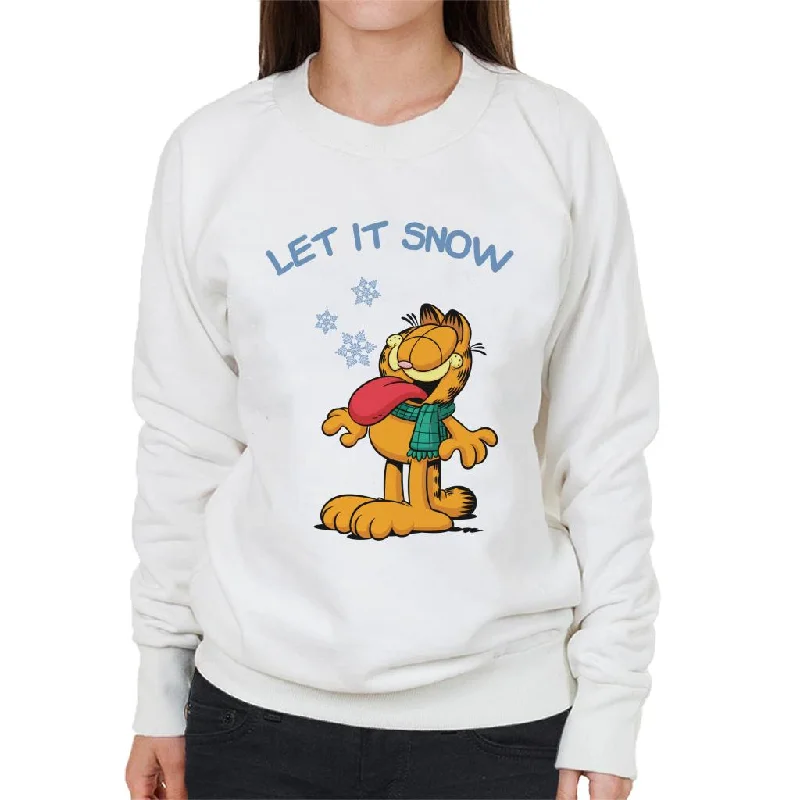 Garfield Let It Snow Christmas Women's Sweatshirt Hoodie with Hem Detail Decorative Unique Garfield Let It Snow Christmas Women's Sweatshirt Hoodie with Hem Detail Decorative Unique