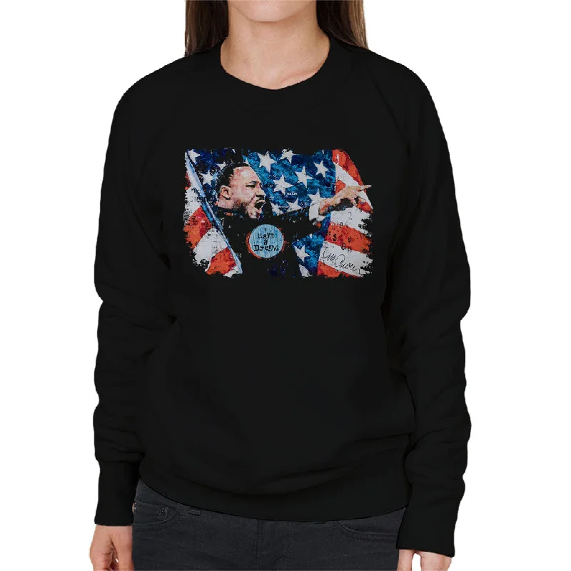 Sidney Maurer Original Portrait Of Martin Luther King Women's Sweatshirt Hoodie with Thumb Holes Functional Cozy Sidney Maurer Original Portrait Of Martin Luther King Women's Sweatshirt Hoodie with Thumb Holes Functional Cozy