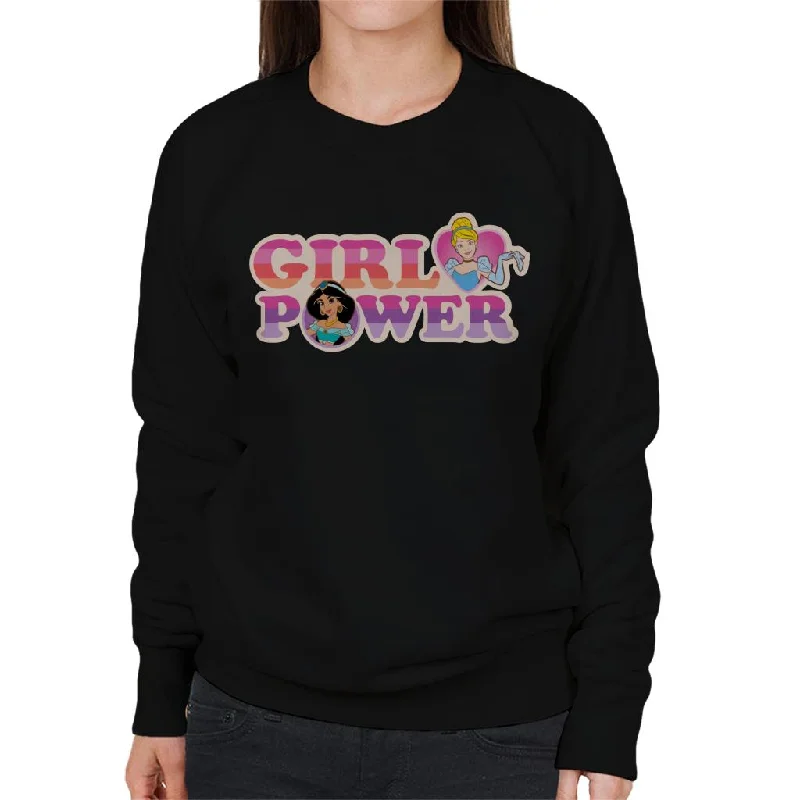 Disney Princesses Girl Power Cinderella And Jasmine Women's Sweatshirt Hoodie with Camouflage Military Edgy