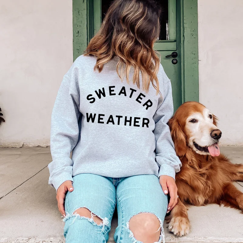 Sweater Weather Sweatshirt Hoodie with V-Neck Classic Versatile
