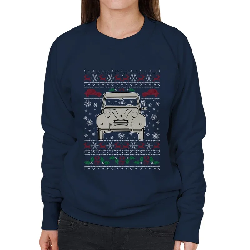 Citroen Christmas Knitted Pattern Women's Sweatshirt Hoodie with Zipper Versatile Modern Citroen Christmas Knitted Pattern Women's Sweatshirt Hoodie with Zipper Versatile Modern