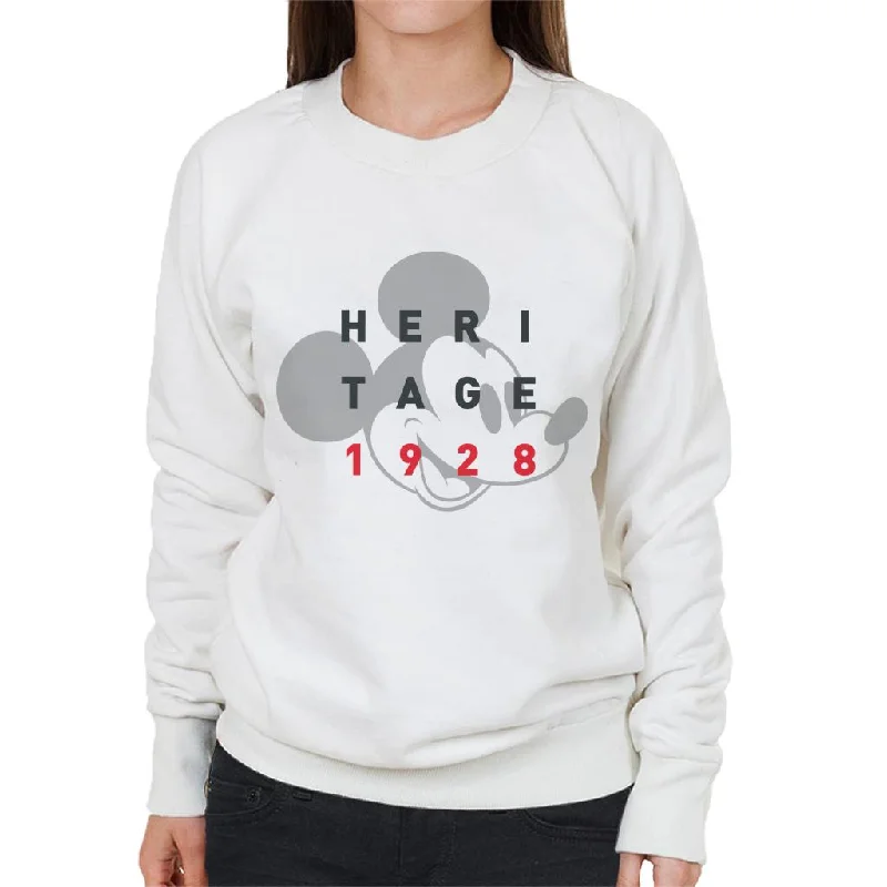 Disney Mickey Mouse Heritage 1928 Women's Sweatshirt Hoodie with Longline Fit Extended Stylish Disney Mickey Mouse Heritage 1928 Women's Sweatshirt Hoodie with Longline Fit Extended Stylish