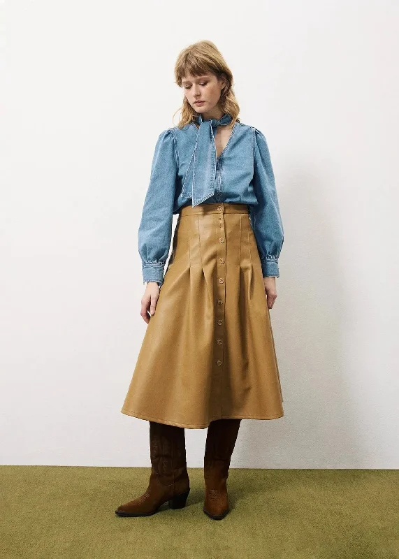 Blouse Chc-24044 Abelone Bleu-Jean Elegant Silk Blouse