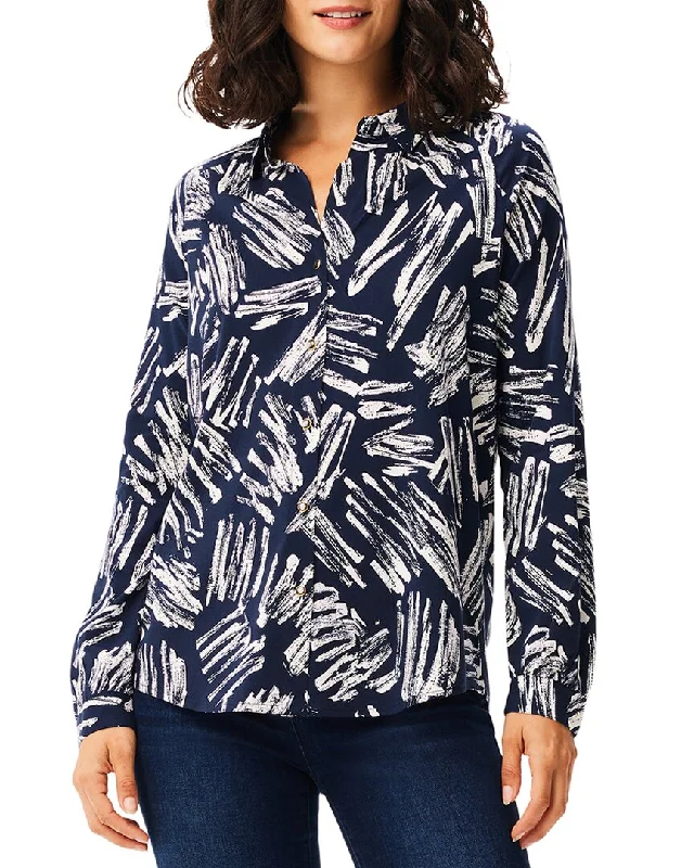 Nic+Zoe Petite Blouse Oversized Silk Blouse