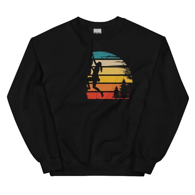 Retro Sonne und Klettern - Sweatshirt (Unisex) Hoodie with Drawstring Waist Adjustable Fitted Retro Sonne und Klettern - Sweatshirt (Unisex) Hoodie with Drawstring Waist Adjustable Fitted