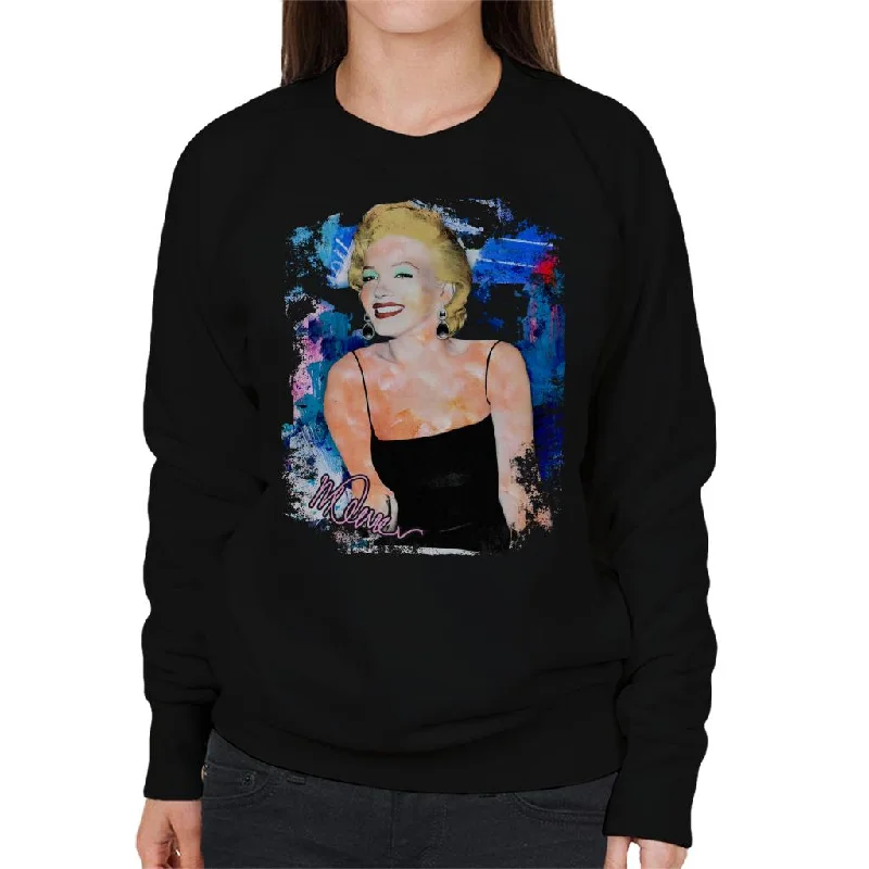 Sidney Maurer Original Portrait Of Marilyn Monroe Black Dress Women's Sweatshirt Hoodie with Hem Detail Decorative Unique Sidney Maurer Original Portrait Of Marilyn Monroe Black Dress Women's Sweatshirt Hoodie with Hem Detail Decorative Unique