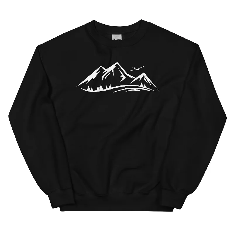 Berge und Segelflugzeug - Sweatshirt (Unisex) Hoodie with Pastel Soft Subtle