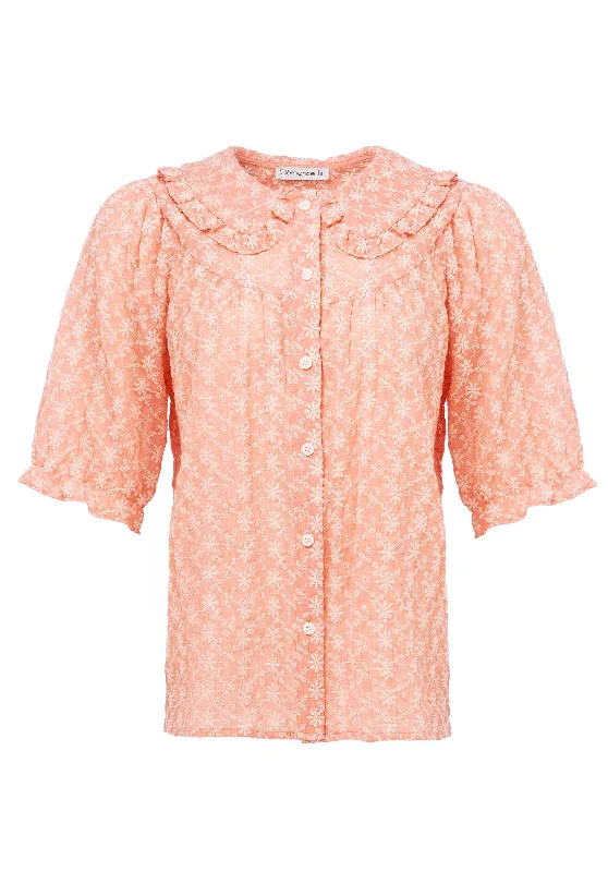 Blouse 311028 Light-Pink-White Oversized Silk Blouse