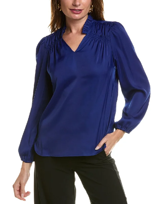 T Tahari Ruffle Blouse Playful Puff Blouse