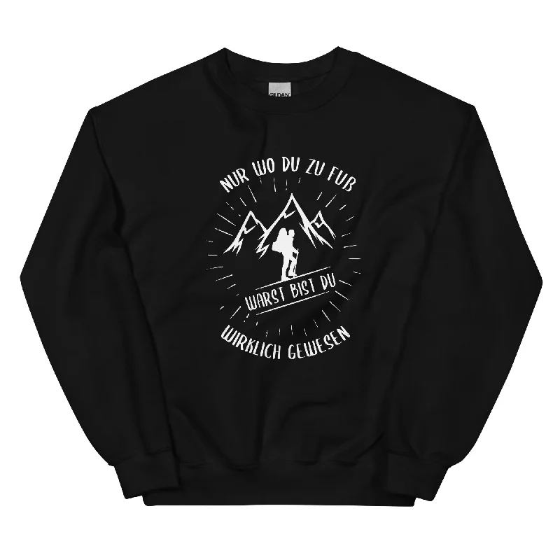 Nur wo du zu Fuss - Sweatshirt (Unisex) Hoodie with Exposed Zipper Edgy Industrial