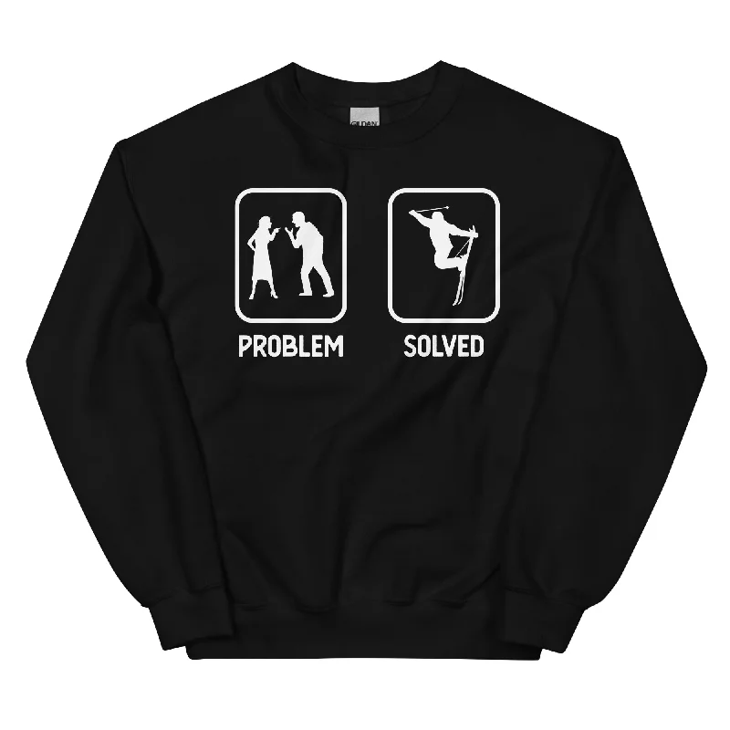 Problem Solved - Mann Skifahren - Sweatshirt (Unisex) Hoodie with Side Slits Relaxed Casual Problem Solved - Mann Skifahren - Sweatshirt (Unisex) Hoodie with Side Slits Relaxed Casual