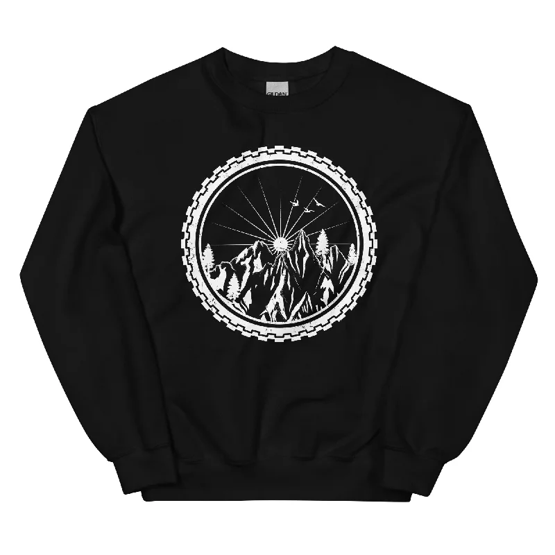 Rad mit Bergen drinnen - Sweatshirt (Unisex) Hoodie Jacket Zipper Layering