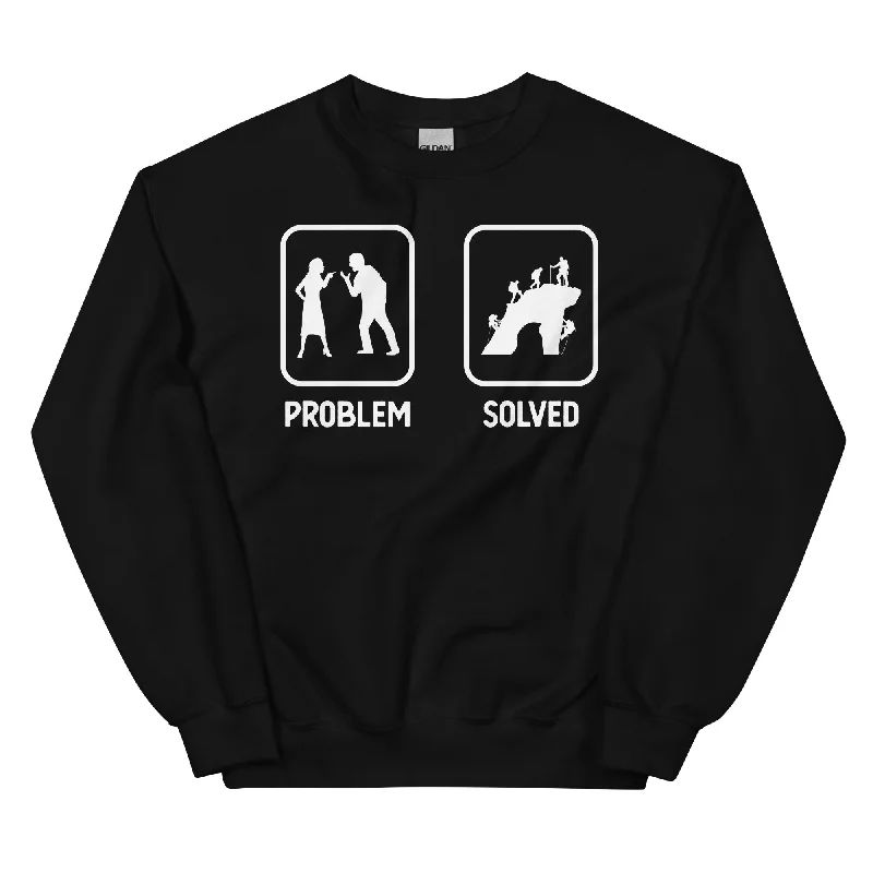 Problem Solved - Mann Klettern - Sweatshirt (Unisex) Hoodie with Hem Contrast Bold Stylish Problem Solved - Mann Klettern - Sweatshirt (Unisex) Hoodie with Hem Contrast Bold Stylish