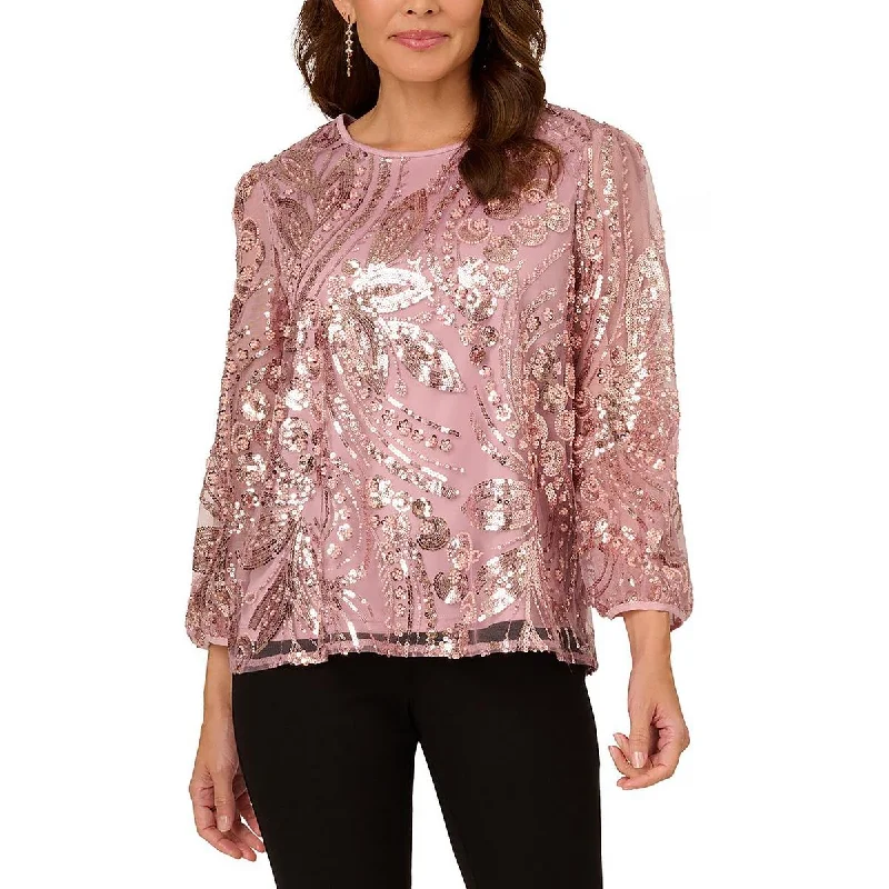 Womens Embellished Shirt Blouse Delicate Bow Blouse