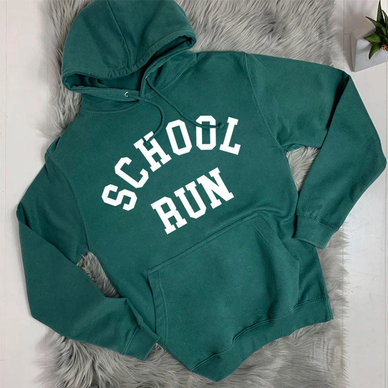 School Run College Hoodie (MRK X) Hoodie with Typography Text Message