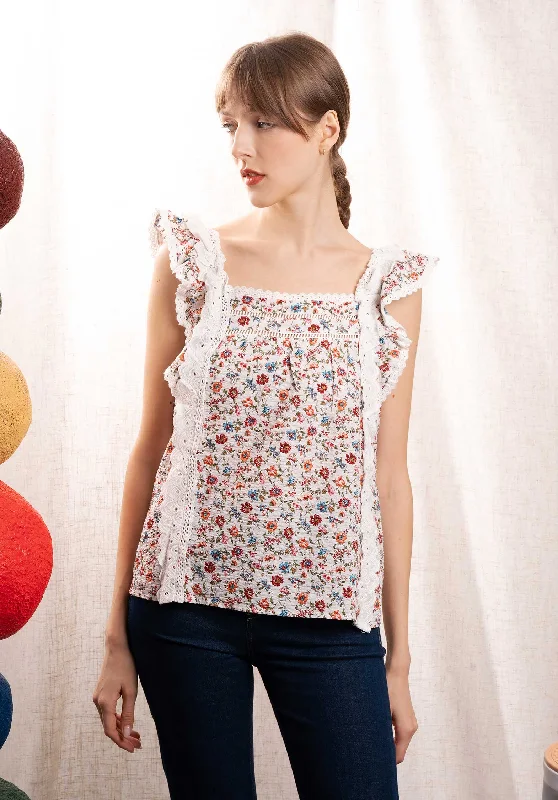Blouse 211108 Ecru Elegant Peplum Blouse