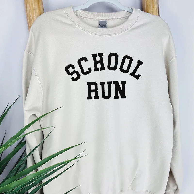 School Run College Sweatshirt Hoodie with Side Slits Relaxed Casual