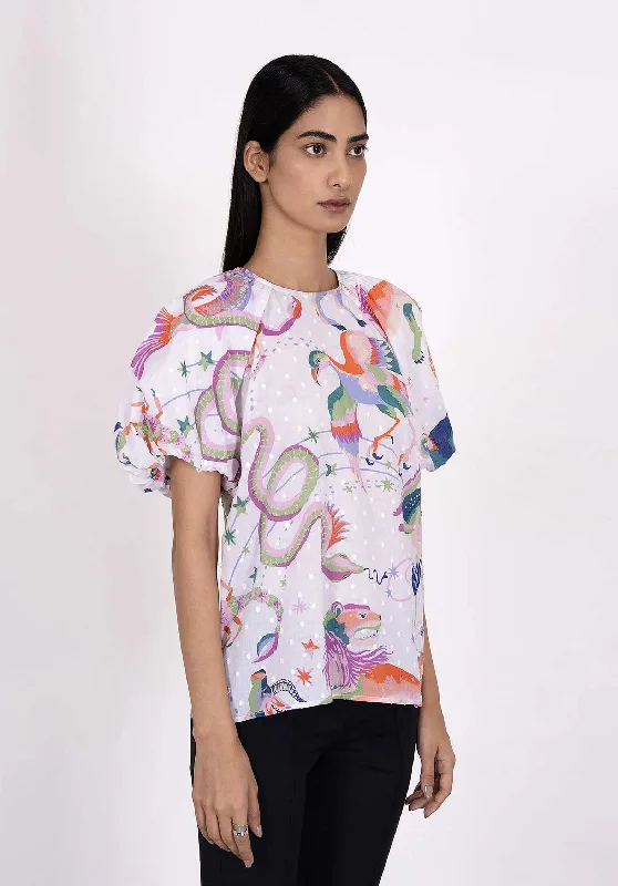 Blouse Santos Top Celest-Min Satin Long Blouse