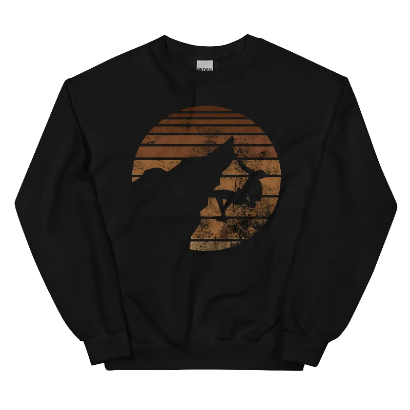 Retro - Klettern - Sweatshirt (Unisex) Hoodie with Frayed Bohemian Relaxed