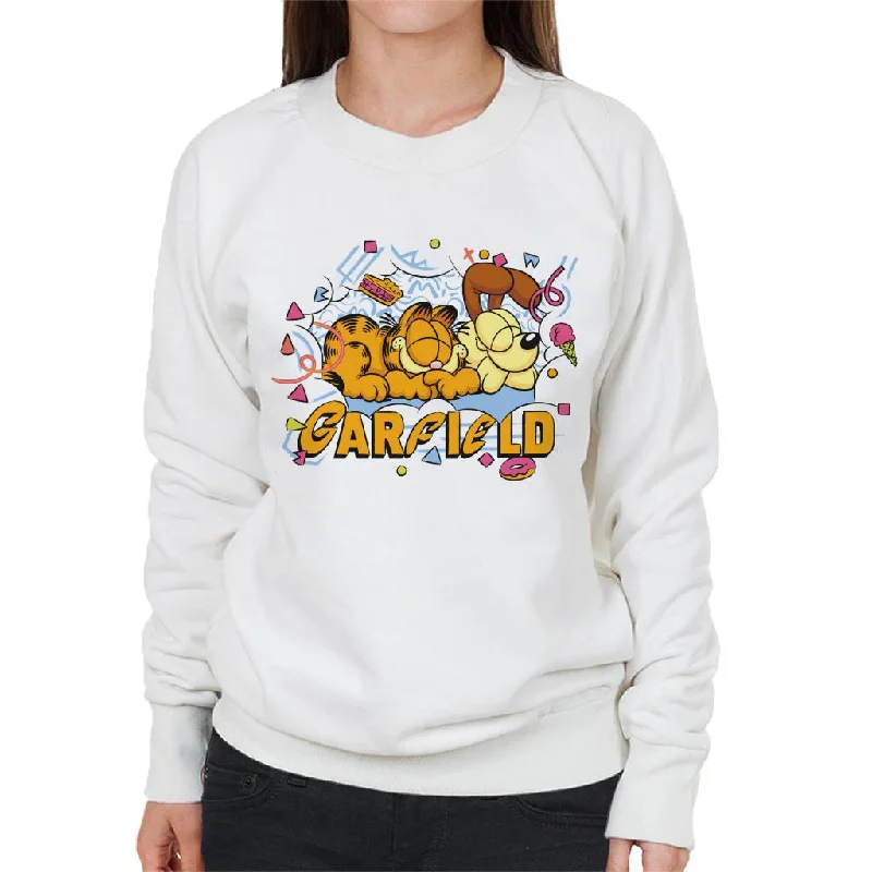 Garfield And Odie Napping Retro 90s Women's Sweatshirt Hoodie Jacket Zipper Layering Garfield And Odie Napping Retro 90s Women's Sweatshirt Hoodie Jacket Zipper Layering