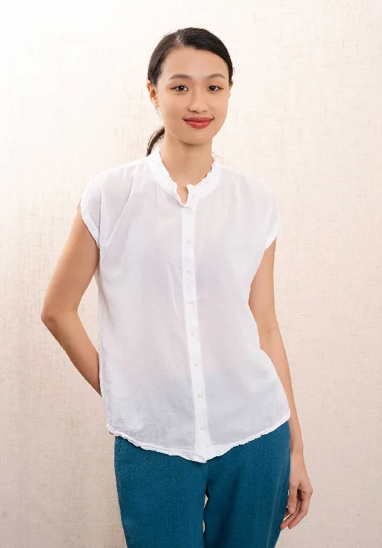 Blouse Tressy Bbtd501 01-White Wrap Front Blouse