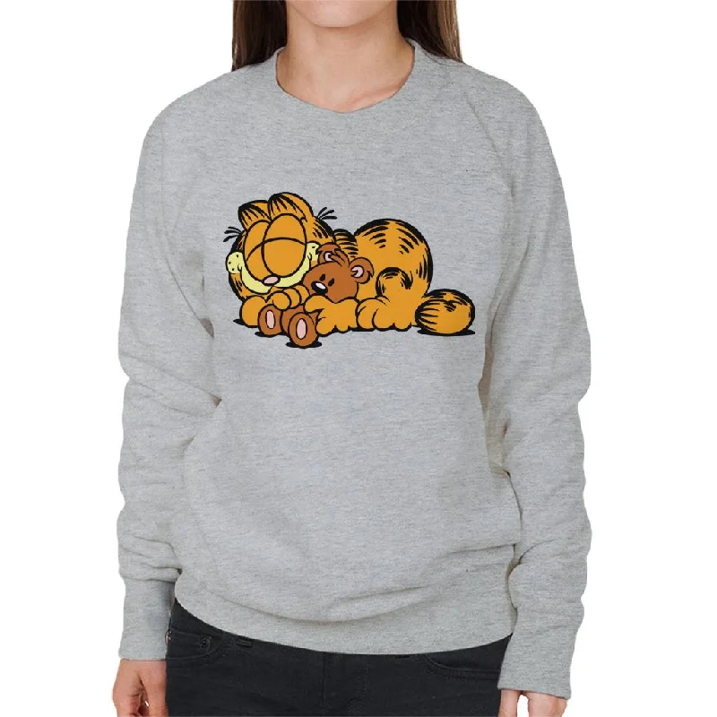 Garfield Pooky Cuddle Women's Sweatshirt Hoodie with Applique Textured Unique