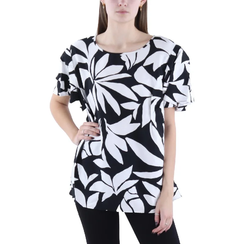 Womens Printed Ruffled Blouse Everyday Stylish Blouse