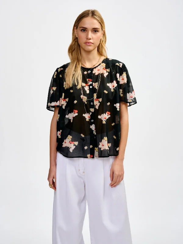 Blouse Plum F2397 Display-C Playful Puff Blouse