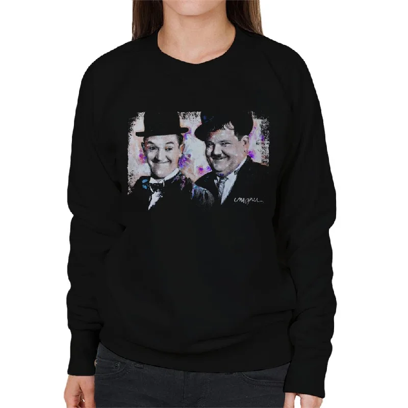 Sidney Maurer Original Portrait Of Laurel And Hardy Women's Sweatshirt Hoodie with Crew Neck Simple Timeless Sidney Maurer Original Portrait Of Laurel And Hardy Women's Sweatshirt Hoodie with Crew Neck Simple Timeless