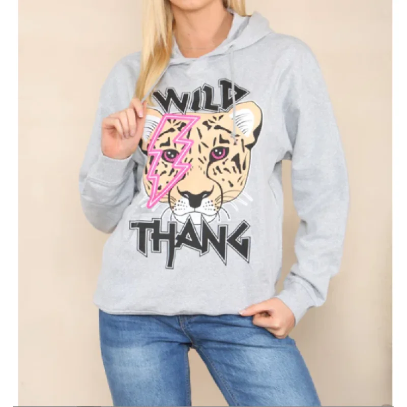Wild Thing Tiger Lounge Hoodie Hoodie with Drawstring Waist Adjustable Fitted