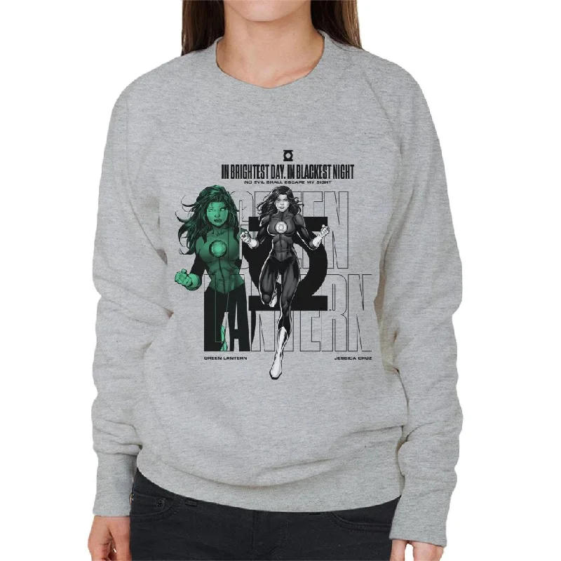 Green Lantern Jessica Cruz Brightest Day Quote Women's Sweatshirt Hoodie with Hem Raw Edge Edgy Unfinished Green Lantern Jessica Cruz Brightest Day Quote Women's Sweatshirt Hoodie with Hem Raw Edge Edgy Unfinished