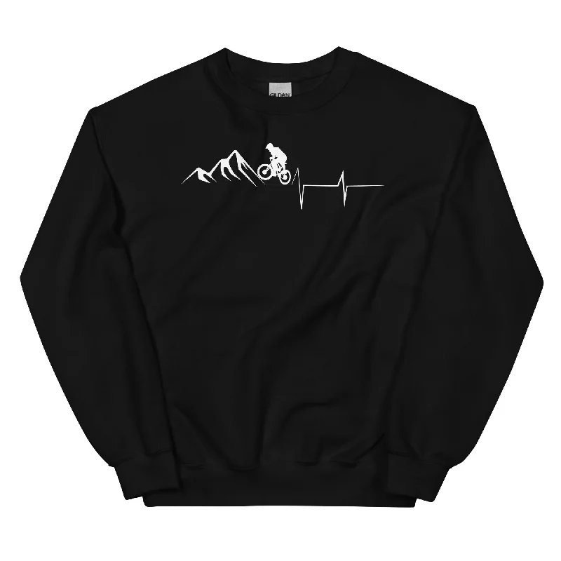 Berge - Herzschlag - Radfahren - Sweatshirt (Unisex) Hoodie with Hem Drawcord Adjustable Customizable Berge - Herzschlag - Radfahren - Sweatshirt (Unisex) Hoodie with Hem Drawcord Adjustable Customizable