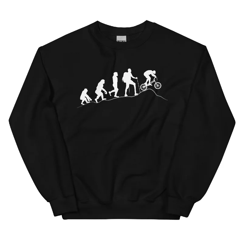 Mountainbike Evolution - (M) - Sweatshirt (Unisex) Hoodie with Raglan Sleeves Sporty Comfortable Mountainbike Evolution - (M) - Sweatshirt (Unisex) Hoodie with Raglan Sleeves Sporty Comfortable