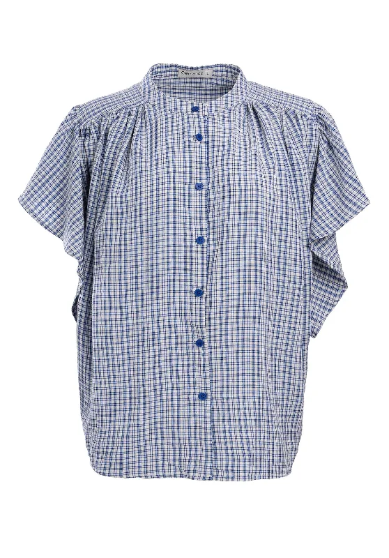 Blouse Sc132 Blue Business Casual Blouse