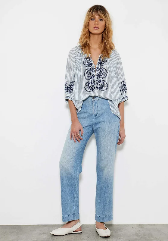 Blouse 87478bia Blue Subtle Shimmer Blouse