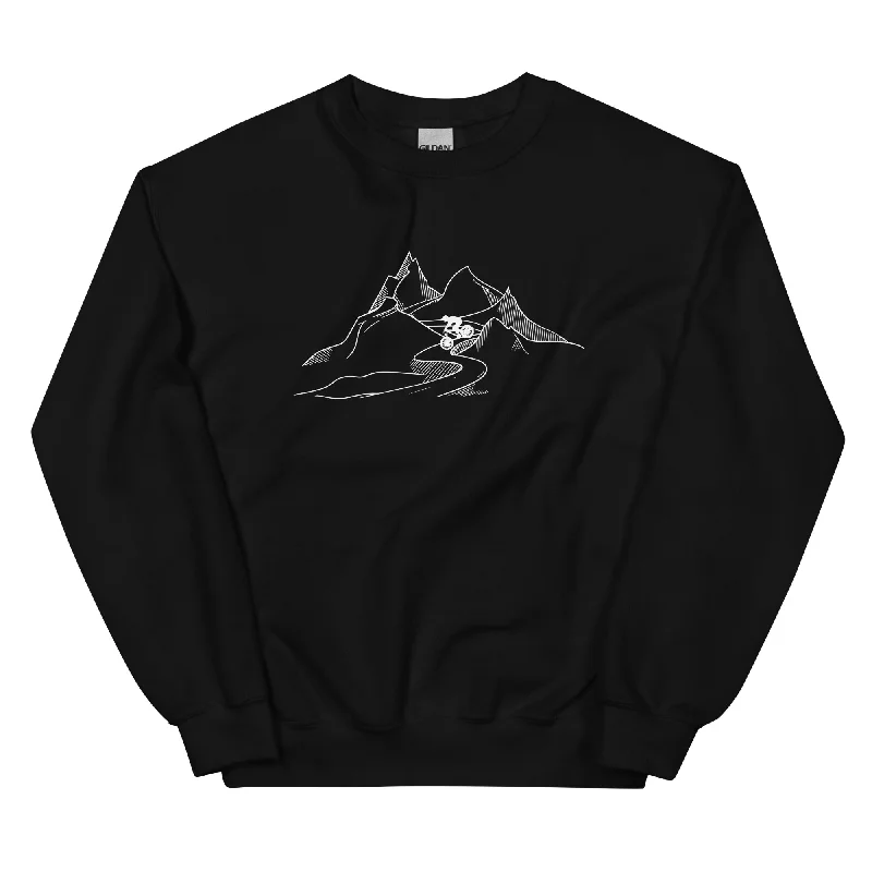 Mountainbiker fährt Downhill - (M) - Sweatshirt (Unisex) Hoodie with Tied Waist Feminine Flattering Mountainbiker fährt Downhill - (M) - Sweatshirt (Unisex) Hoodie with Tied Waist Feminine Flattering
