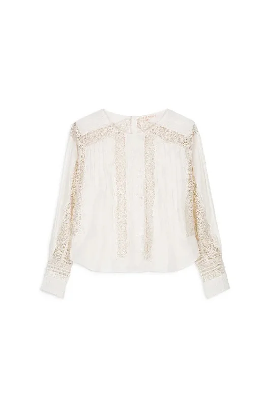 Blouse Jeannine Off-White Floral Print Blouse
