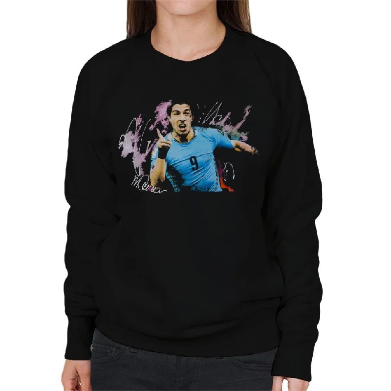 Sidney Maurer Original Portrait Of Luis Suarez Uruguay Women's Sweatshirt Hoodie with Zipper Versatile Modern Sidney Maurer Original Portrait Of Luis Suarez Uruguay Women's Sweatshirt Hoodie with Zipper Versatile Modern