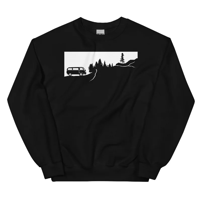 Berge - Bäume - Camping Van - Sweatshirt (Unisex) Hoodie with Gradient Ombre Colorful Berge - Bäume - Camping Van - Sweatshirt (Unisex) Hoodie with Gradient Ombre Colorful