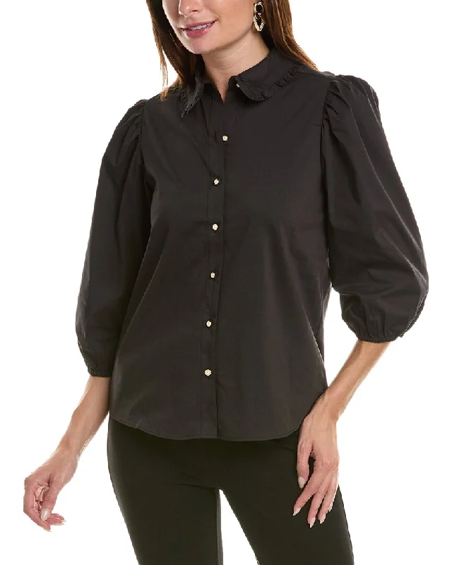 Nanette Nanette Lepore Puff Sleeve Blouse Drape Neck Blouse