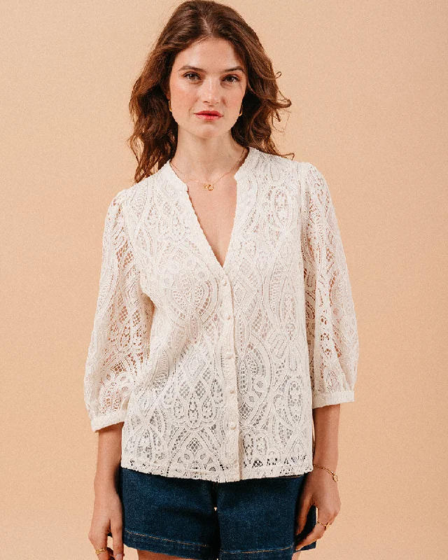 Blouse Misha Ecru Pastel Color Blouse