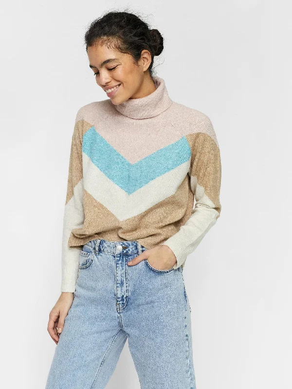 Γυναικείο ζιβάγκο VMDOFFY LS ROLLNECK STRIPE BLOUSE 10254085 | 10254085 Slim Fit Blouse Γυναικείο ζιβάγκο VMDOFFY LS ROLLNECK STRIPE BLOUSE 10254085 | 10254085 Slim Fit Blouse