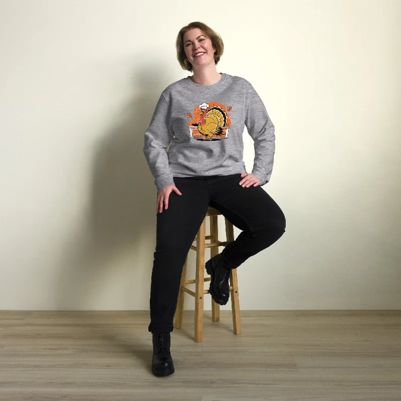 Turkey Chef Graphic Women Organic Sweatshirt Hoodie with Elastic Cuffs Stretchable Comfortable Turkey Chef Graphic Women Organic Sweatshirt Hoodie with Elastic Cuffs Stretchable Comfortable