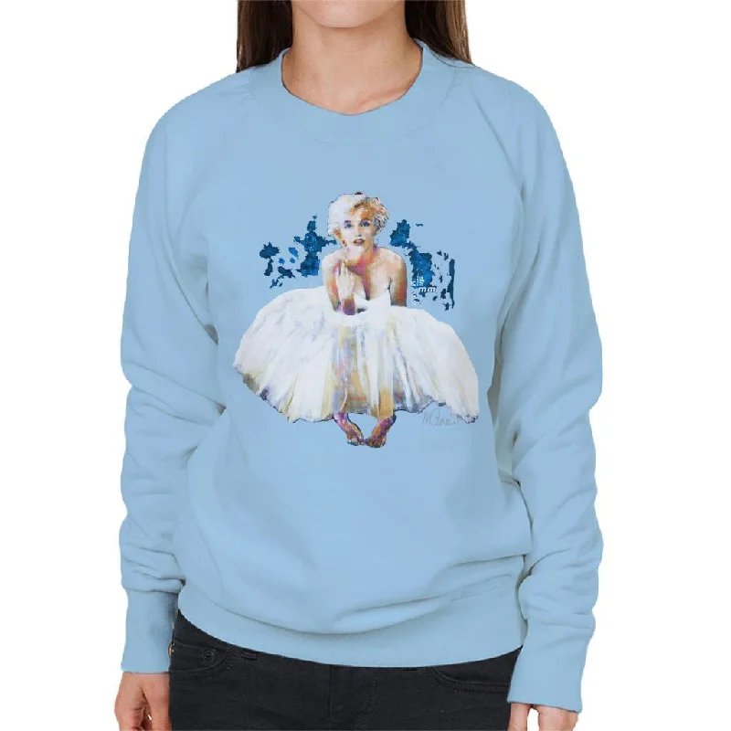 Sidney Maurer Original Portrait Of Marilyn Monroe White Dress Women's Sweatshirt Hoodie with Rhinestones Sparkly Elegant Sidney Maurer Original Portrait Of Marilyn Monroe White Dress Women's Sweatshirt Hoodie with Rhinestones Sparkly Elegant