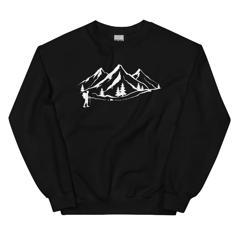 Berge 1 und Wandern - Sweatshirt (Unisex) Hoodie with High-Low Hem Asymmetrical Trendy Berge 1 und Wandern - Sweatshirt (Unisex) Hoodie with High-Low Hem Asymmetrical Trendy