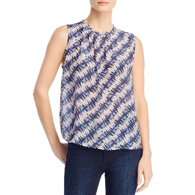 Womens Tie Dye Sheer Blouse Loose Oversized Blouse